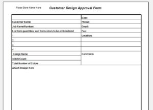 Customer Design Approval Form