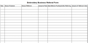 Embroidery Business Referral Form