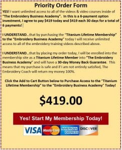 The Embroidery Coach Lifetime Membership 6 pay